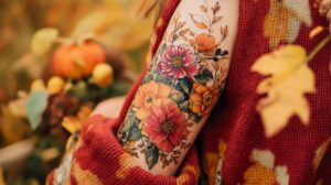 Les plus beaux motifs de tatouages éphémères floraux à essayer cet automne